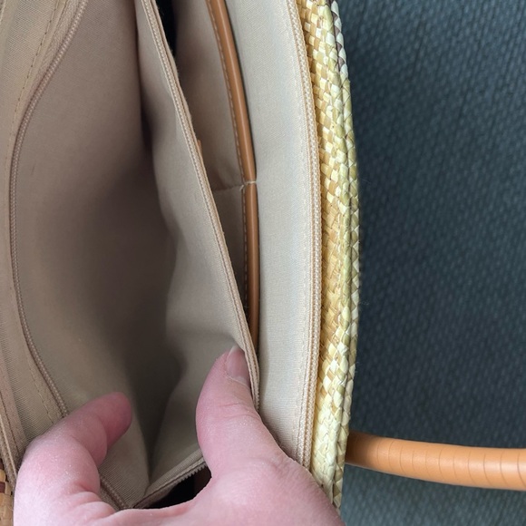 Etienne Aigner Straw Woven Butterfly Purse Plaid  GUC - Picture 10 of 12